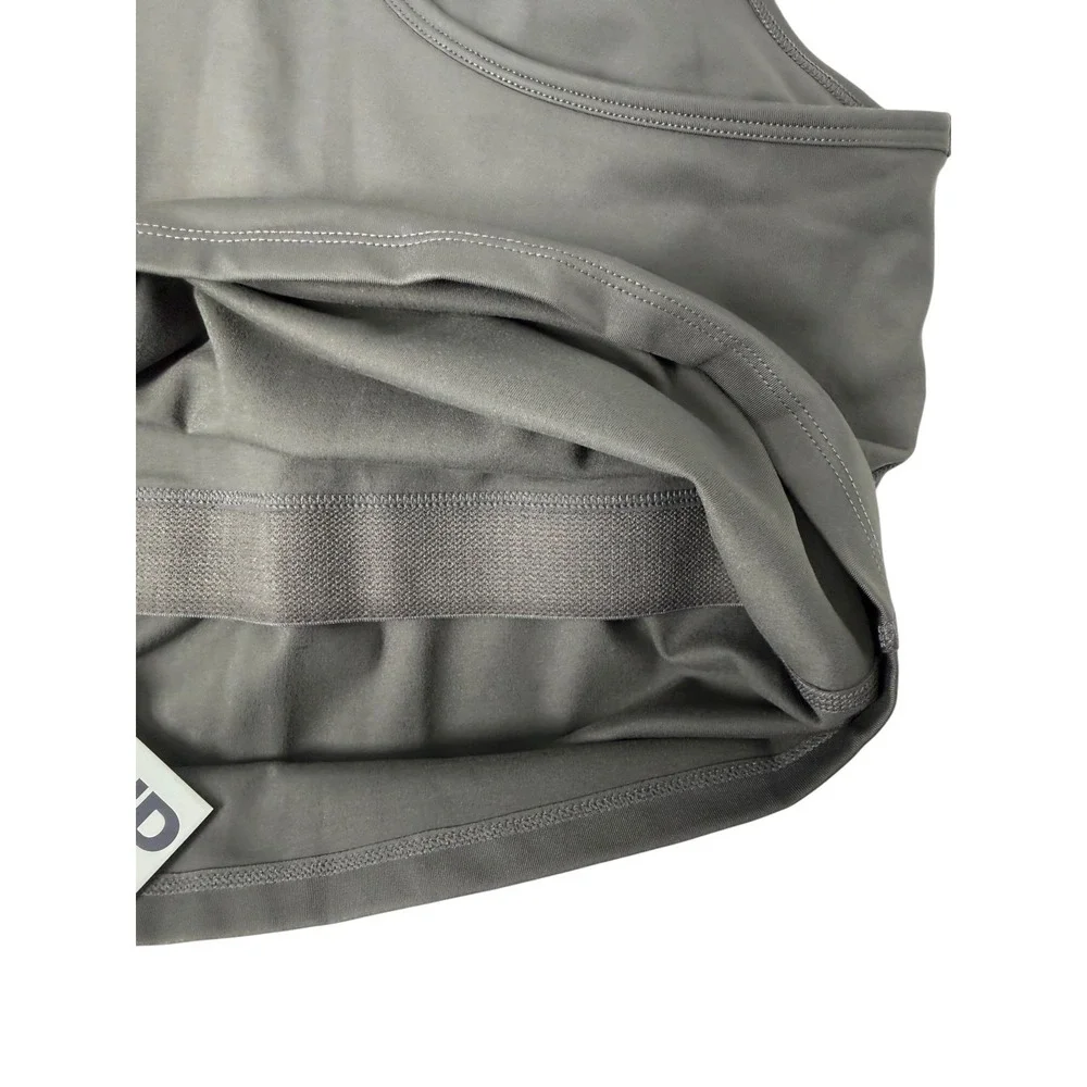 Girlfriend Collective Deep V-Neck Sleeveless Full Length Sports Bra Large Gray